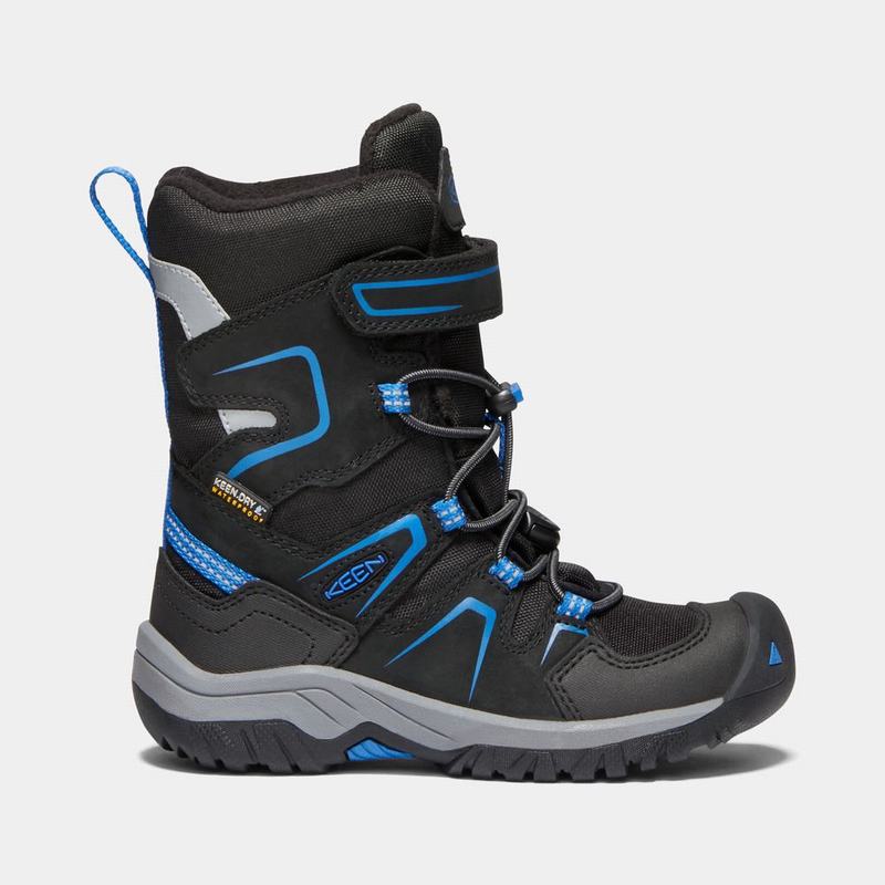 Cheap Keen Levo Waterproof Winter Kids Snow Boots Black/Blue (9480-DPFRL)